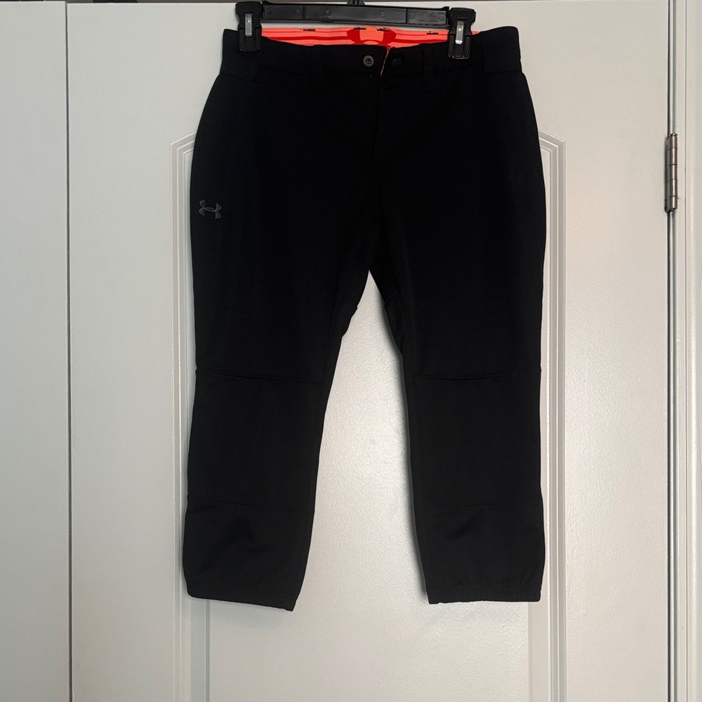 Under Armour Men's Black Joggers with Orange Accent